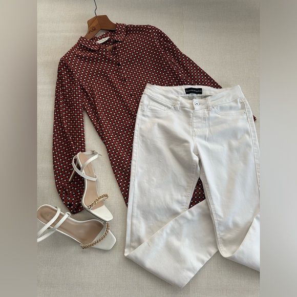 White Slim Stretch Pants - Picture 3 of 6